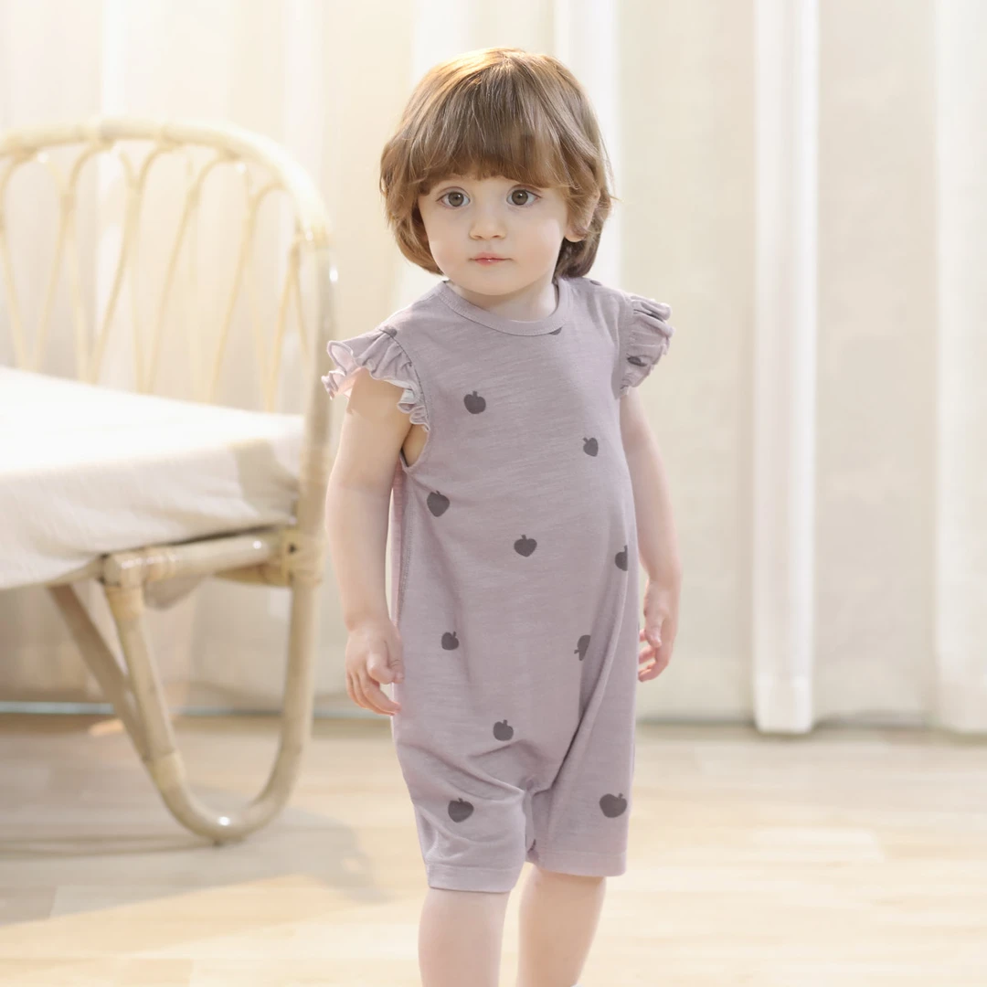 宝宝夏装女宝小公主哈衣甜美小飞袖连体衣夏季薄款新生儿婴儿衣服