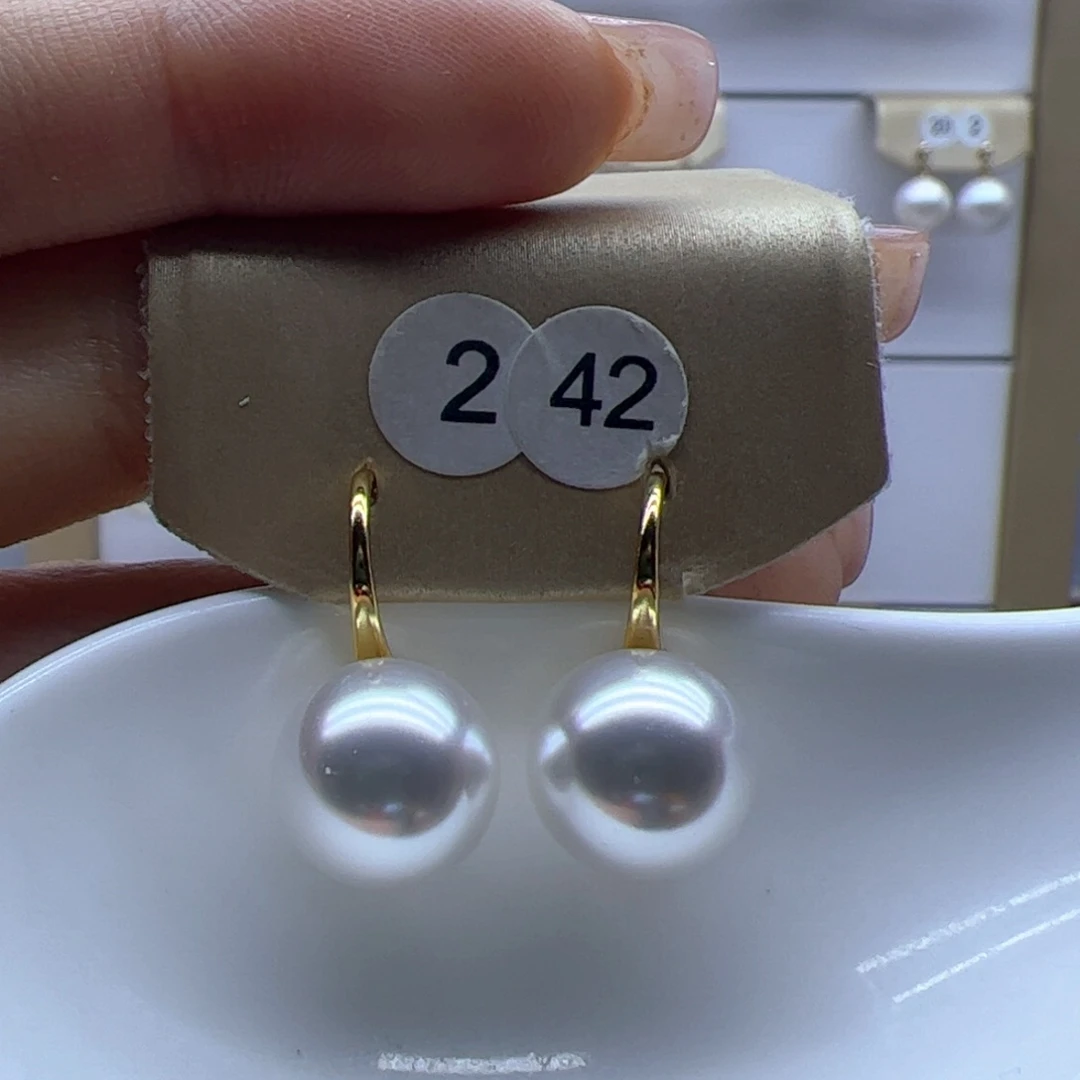 淡水珍珠耳饰银S925镶嵌