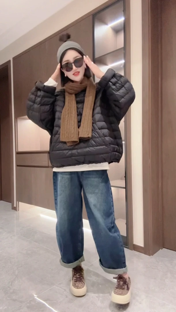 【不得不爱】2025 TY 新款休闲韩版宽松百搭套头保暖羽绒服