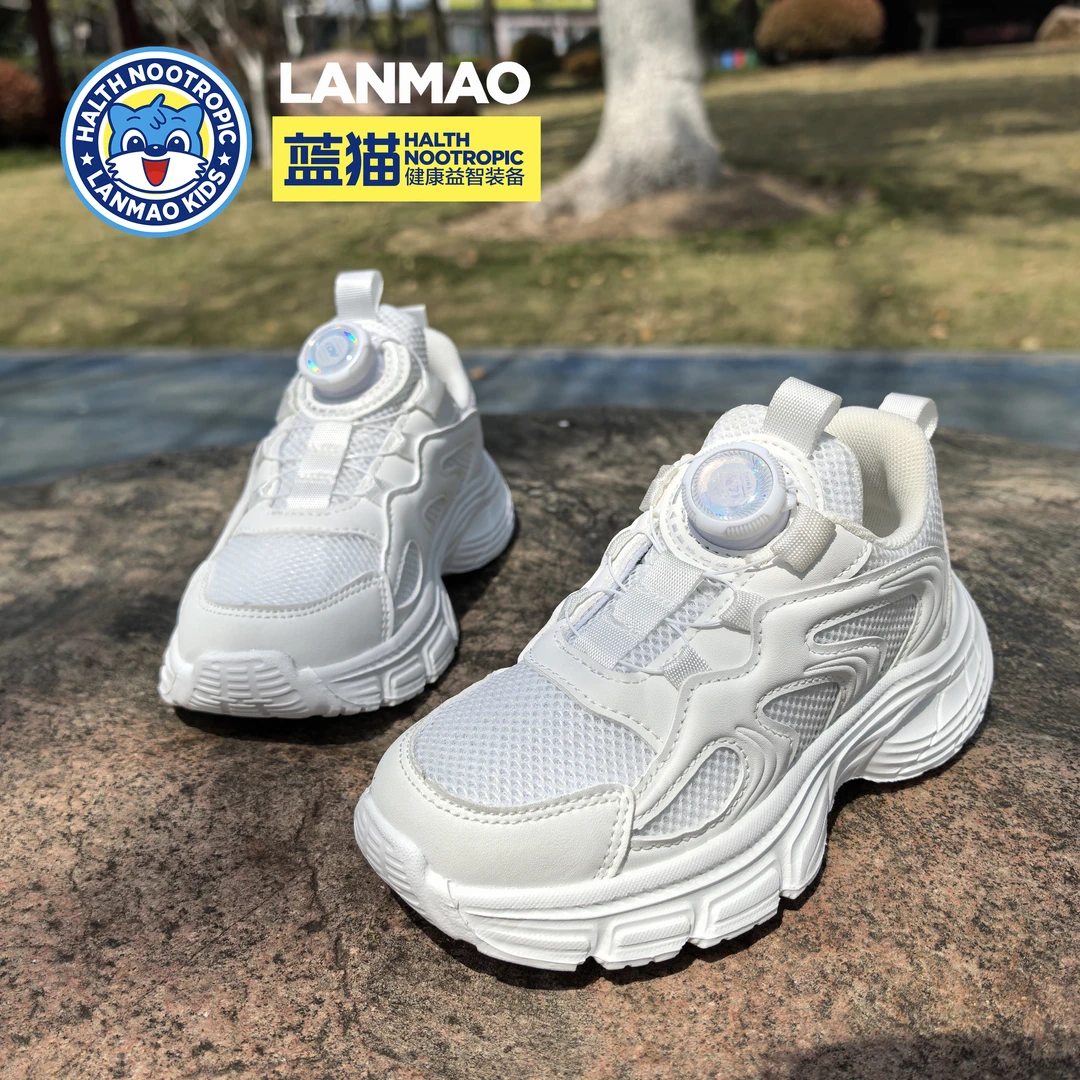 【蓝猫儿童】蓝猫2025新款小白鞋皮面防水小白鞋运动鞋1026