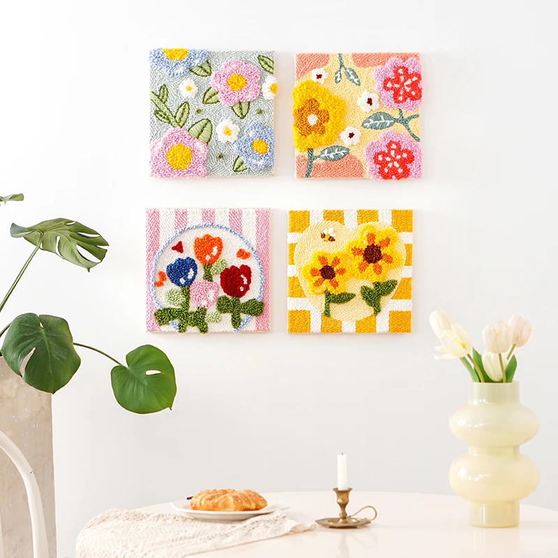 戳戳绣刺绣三八妇女节手工diy礼物毛线画材料包戳戳乐团建