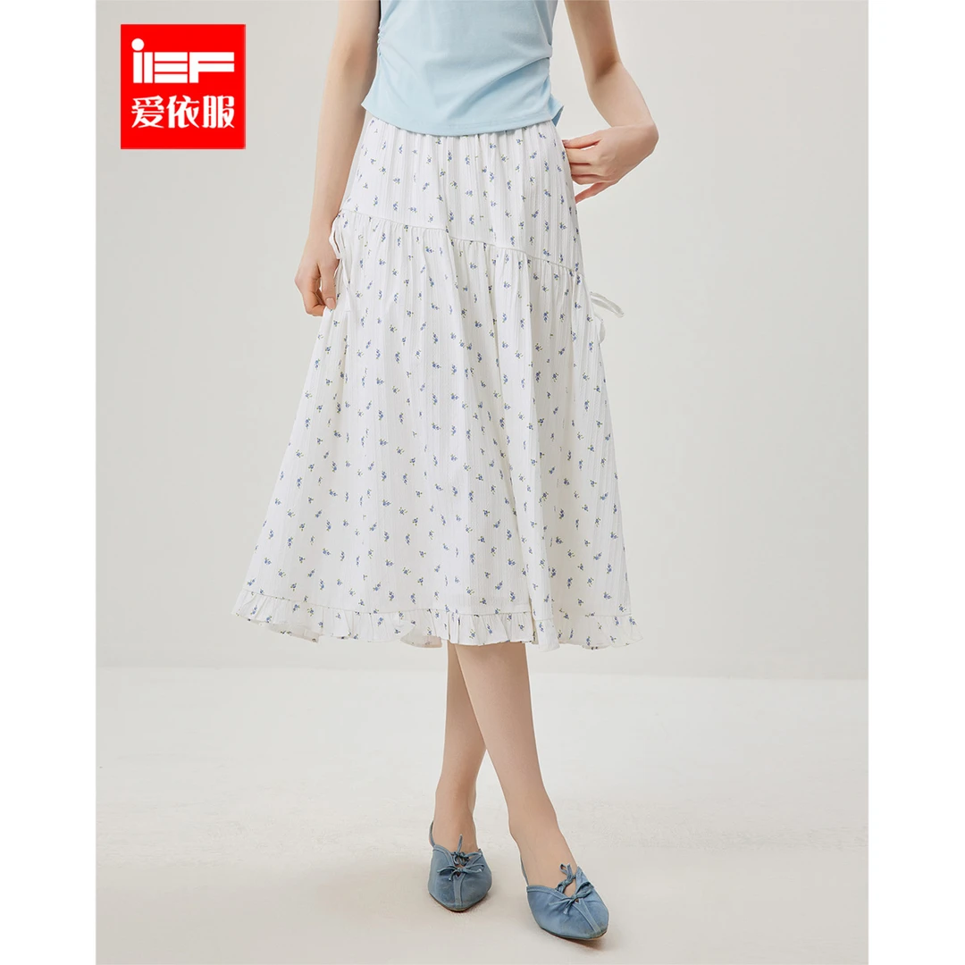 IEF/爱依服2025春季新款半身裙小清新纯欲高腰显瘦碎花单裙欧若风