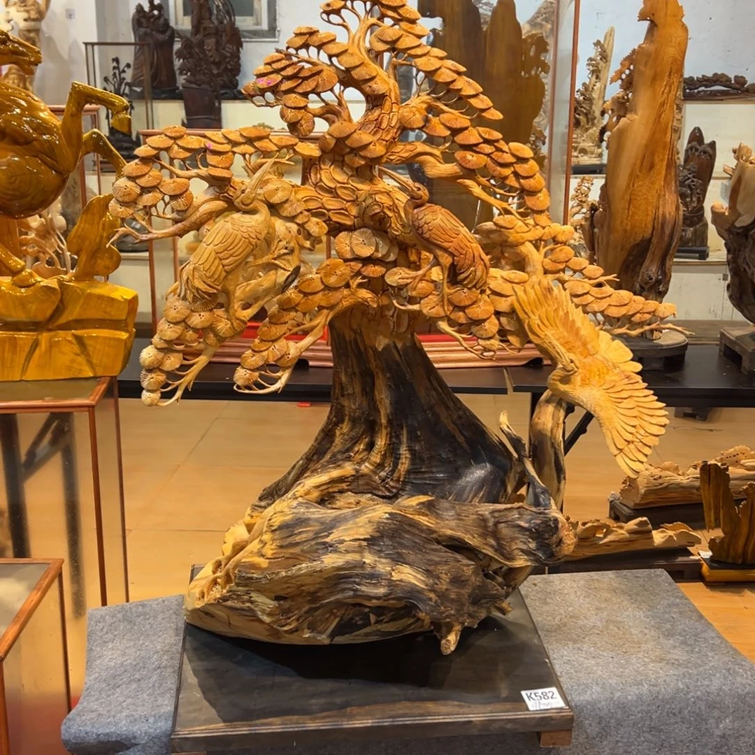 金丝楠太行崖柏木雕摆件