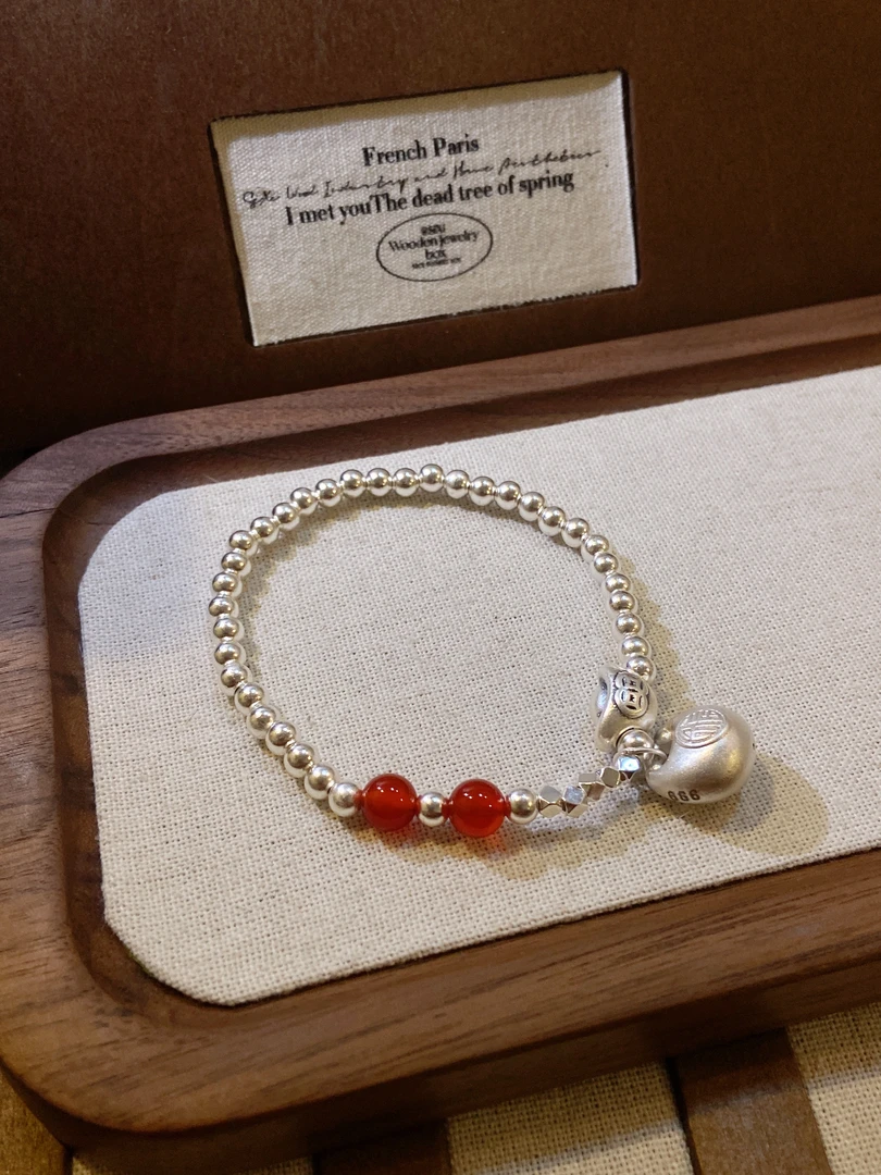 925银银制品 A235 925银财包手串