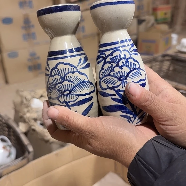 库存微瑕手绘温酒壶