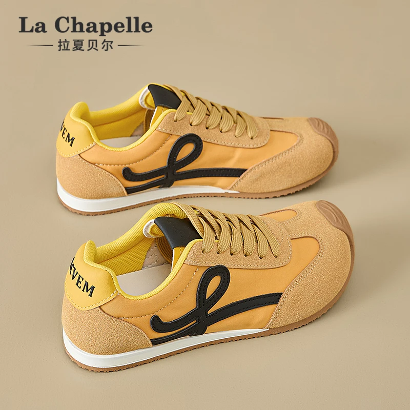 拉夏贝尔德训鞋女款2025新款夏季软底休闲爆款轻便美式复古小白鞋