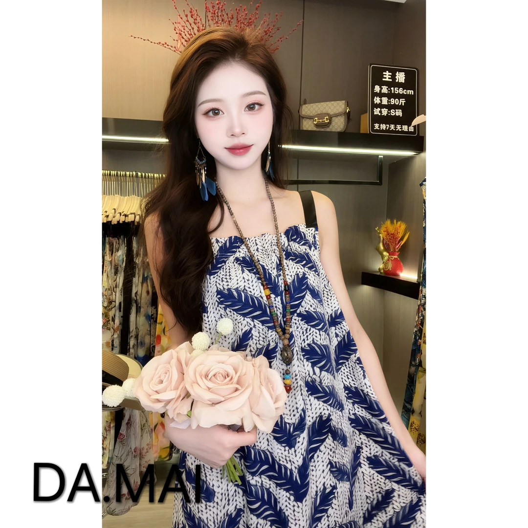 DA.MAI-8677-2025女款轻奢宽松长裙春夏缎料无袖气质时尚连衣裙