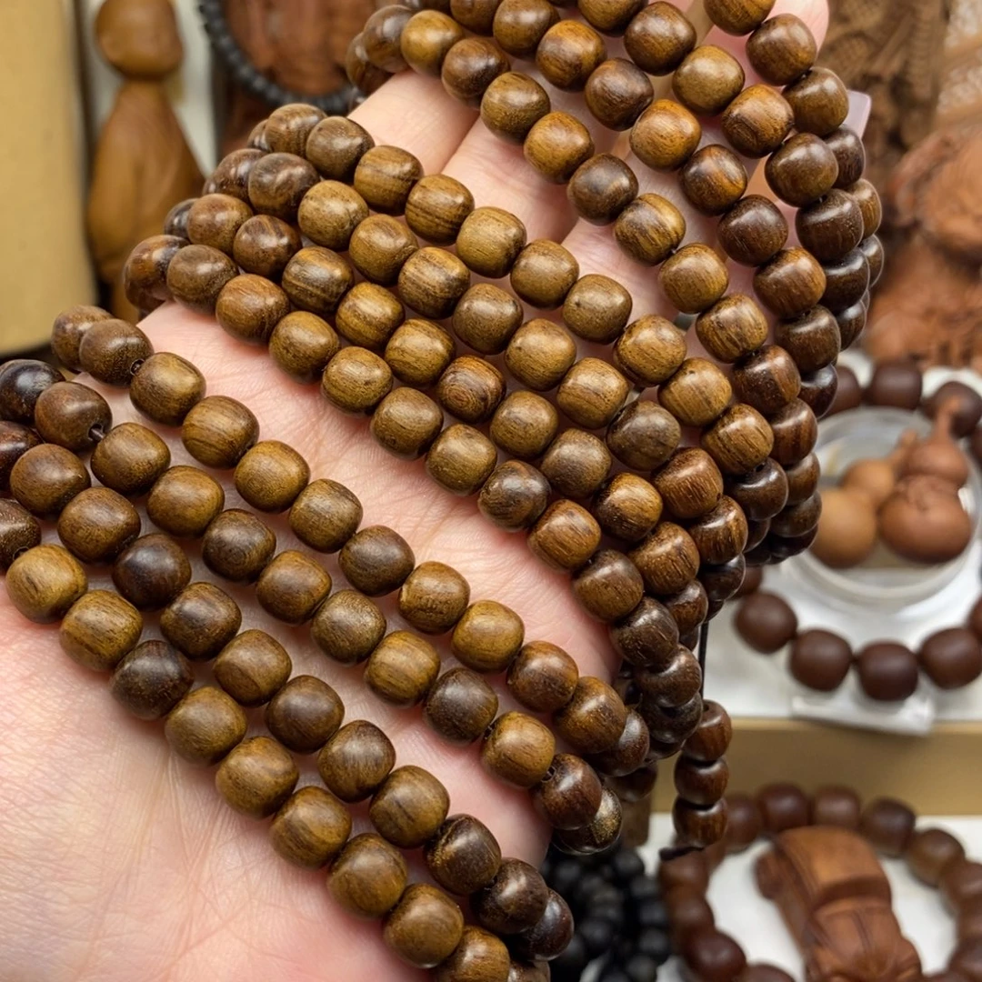 檀香木手串/手链清仓迈索尔老山檀香黑肉沉水虎皮奶香，瑕疵