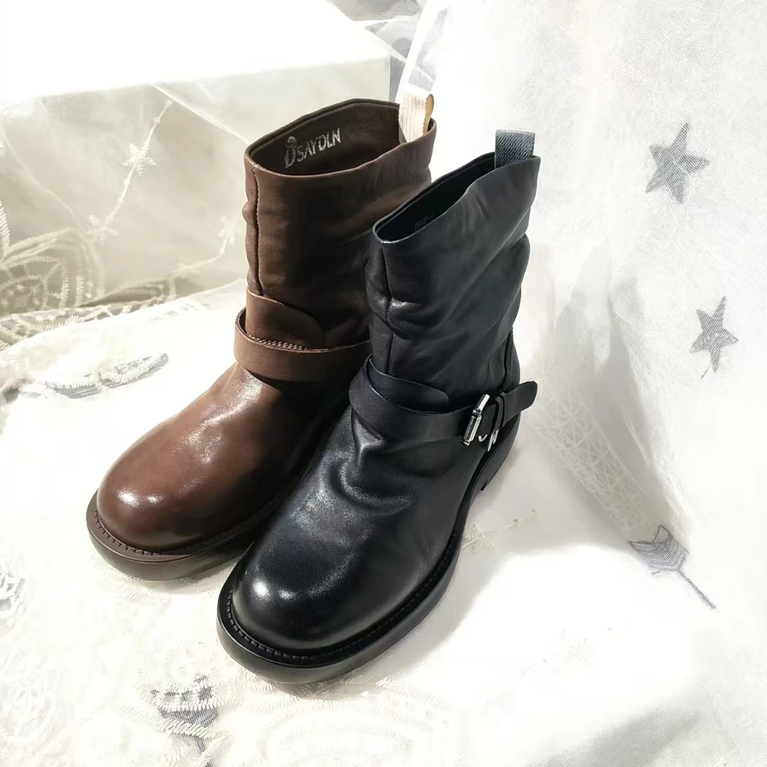 后拉链短筒胶粘马丁靴低跟瘦瘦靴女士加绒女靴时尚