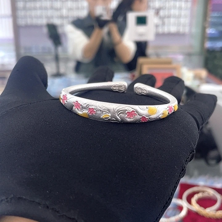 足银足银手镯足银