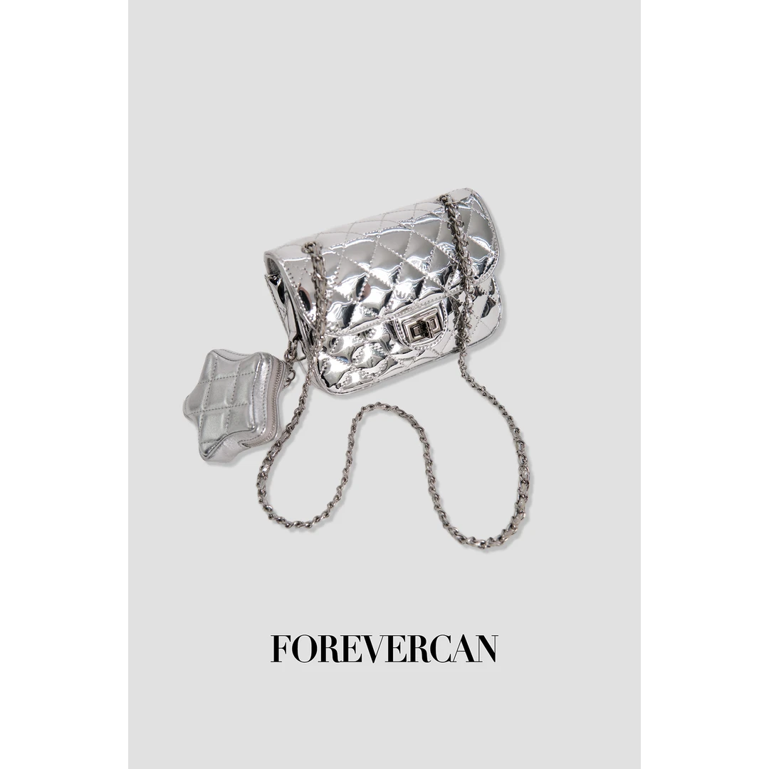 FOREVERCAN【新品彩蛋】银色羊皮包包 SS25612