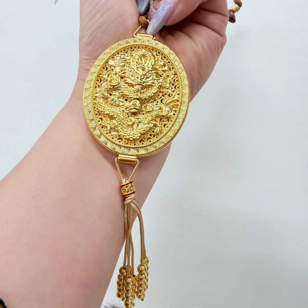 【金项链吊坠】龙凤牌香囊吊坠5G足金999精致百搭时尚送女友零附加