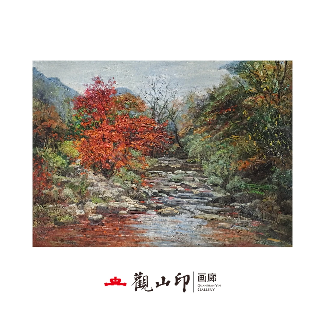 SGW原创手绘风景油画59x79cm山水作品3114