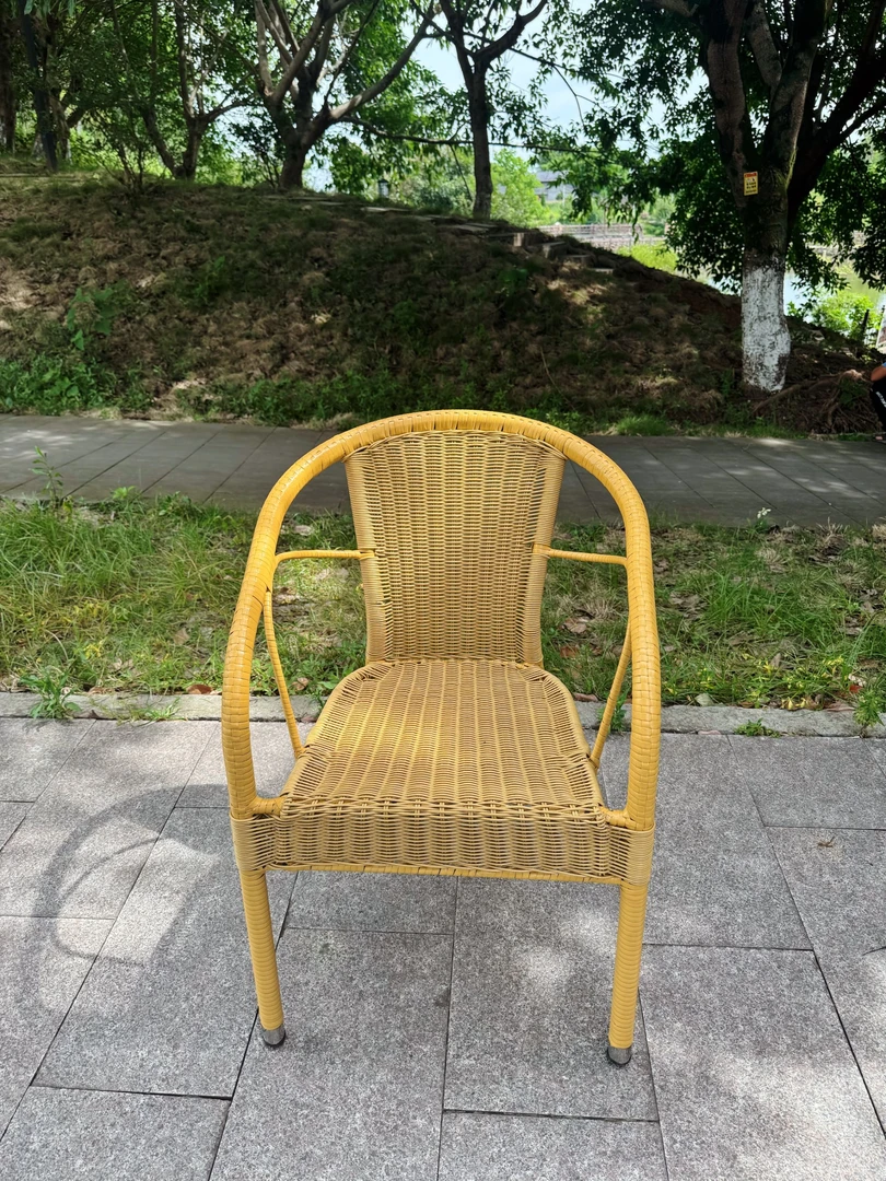 艺术新中式户外时装桌椅套件家用竹编藤编休闲椅手工