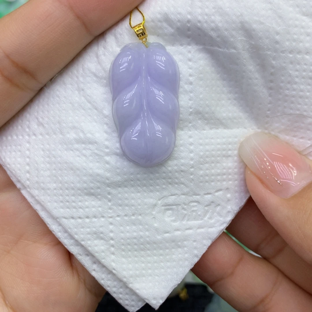 谁***我翡翠18K金镶嵌颈饰