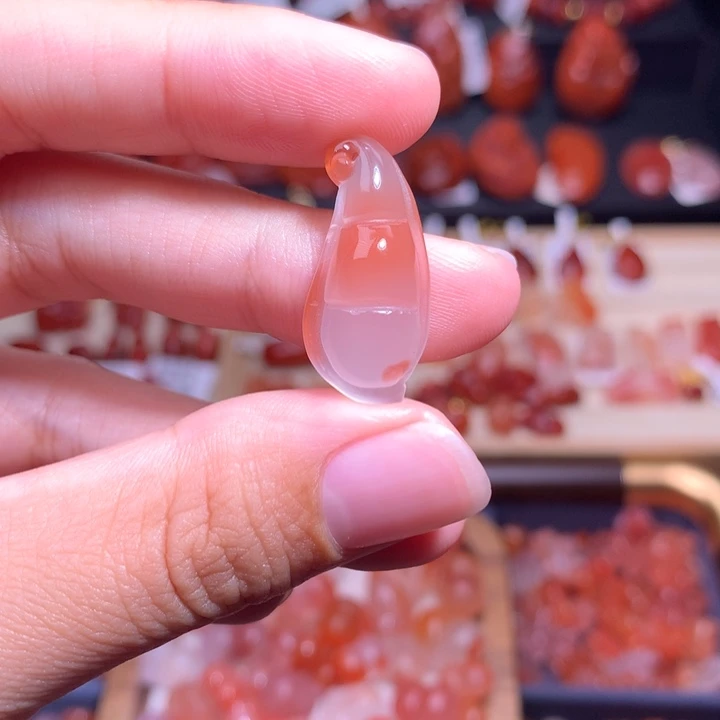 南红玛瑙未镶嵌珠宝半成品福豆2