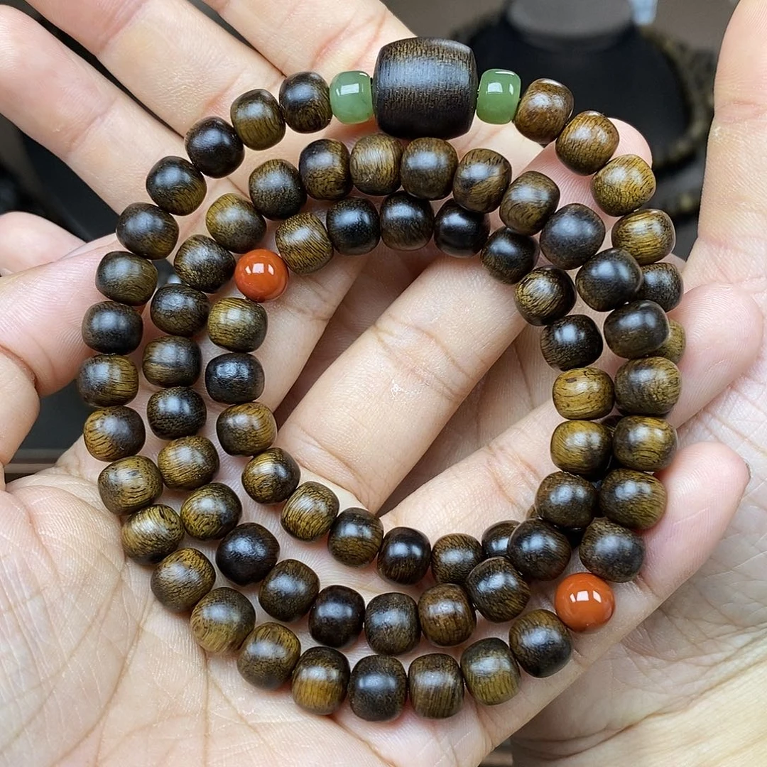 手串沉香知*越南芽庄白棋楠玉化瘤疤