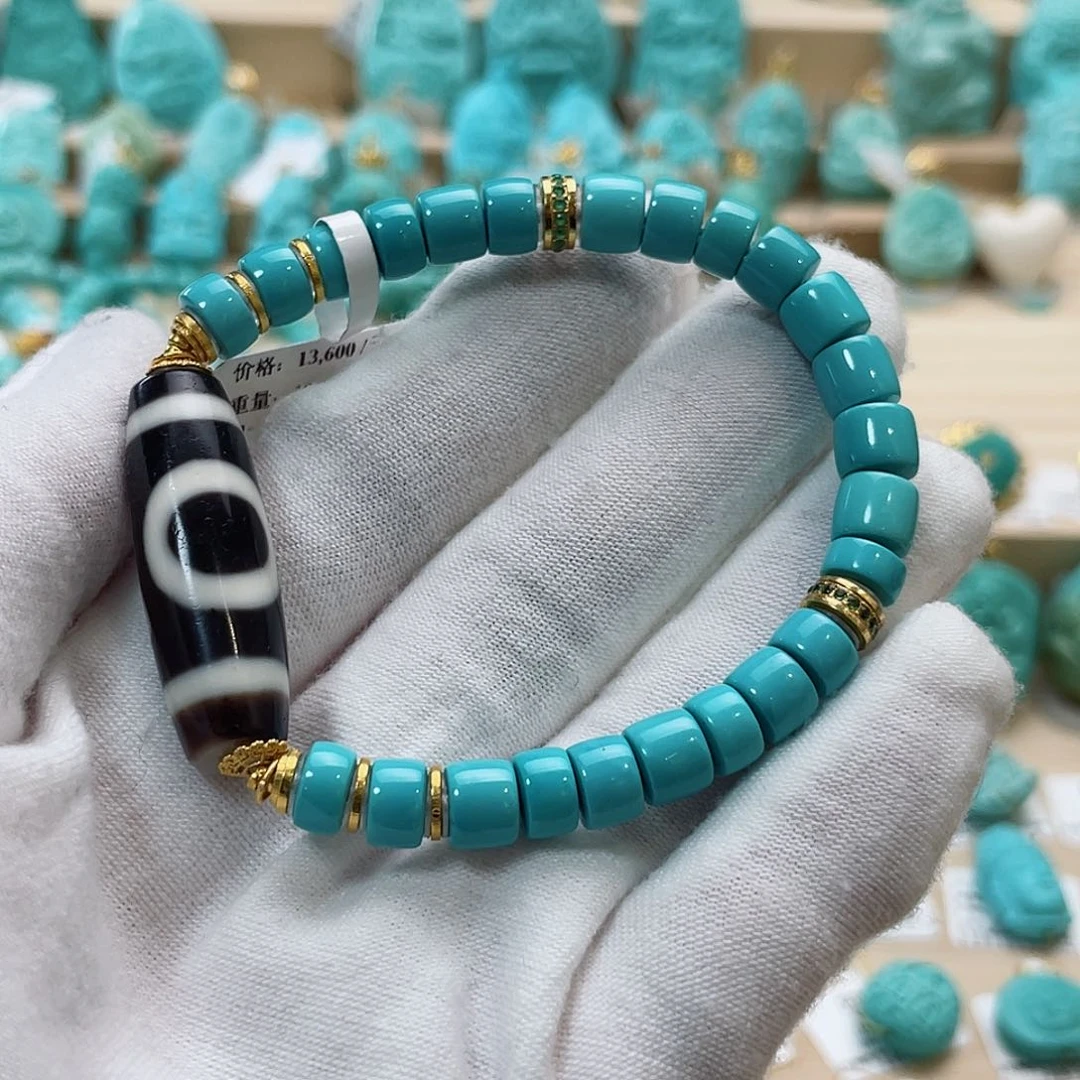 绿松石珠宝奇石18K金镶嵌