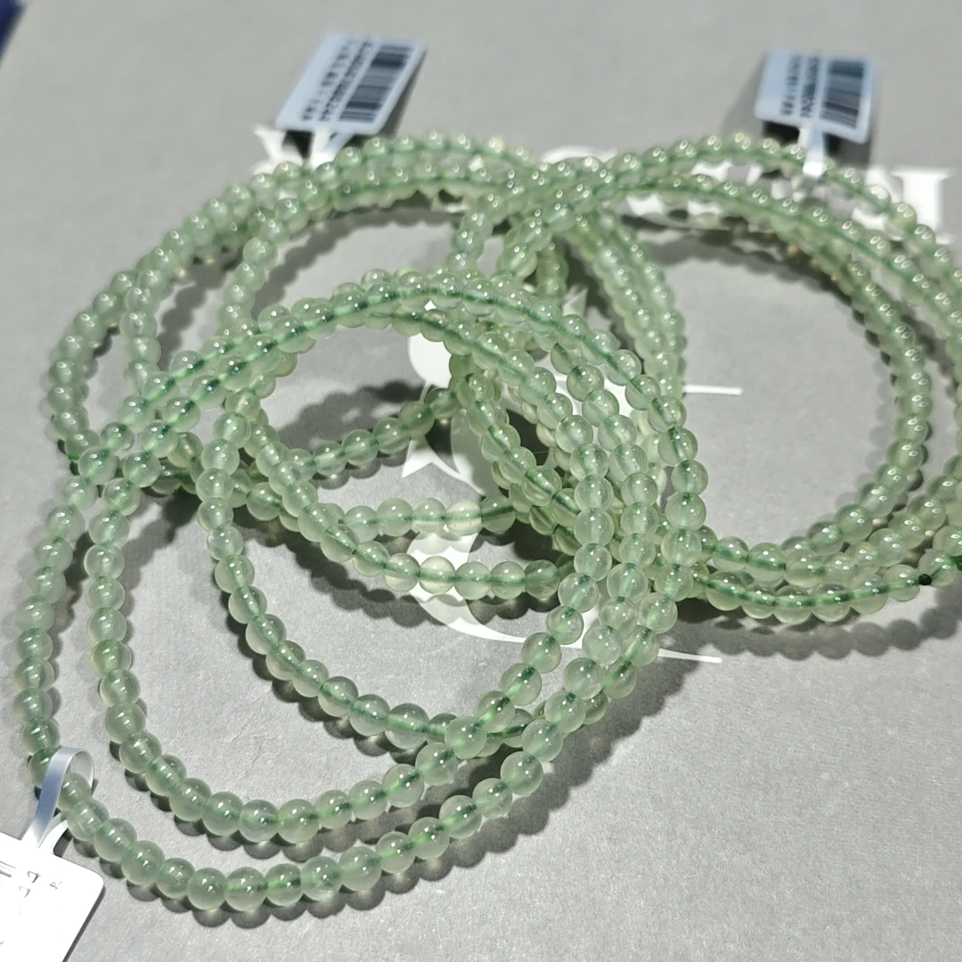【书记甄选】天然葡萄石三圈手链 多样性发一件 约4mm GD1098