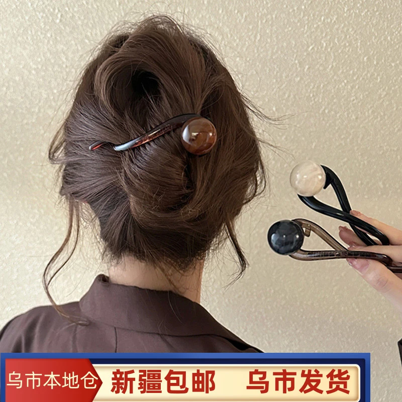 新疆包邮青蛙扣复古简约一字夹2024款高级感扭扭发夹后脑勺鲨鱼夹