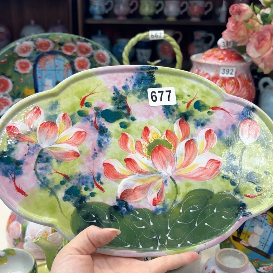 景德镇手绘高温釉下彩陶瓷茶具