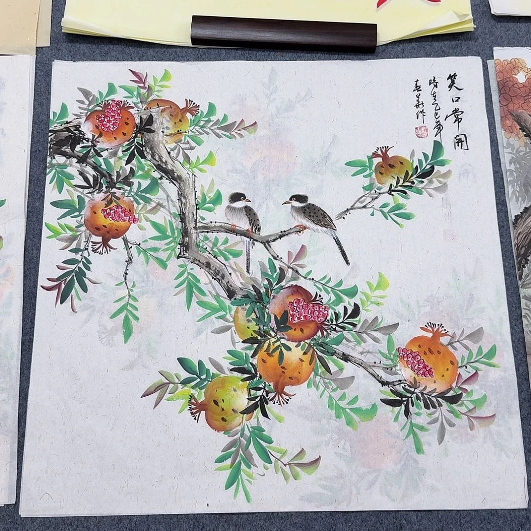 国画四尺斗方70X70纯手绘作品