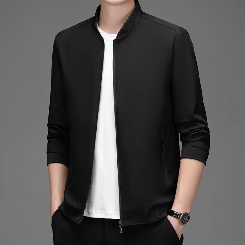 男士商务休闲夹克2025新款春季经典百搭棒球服开衫外套高品质男装
