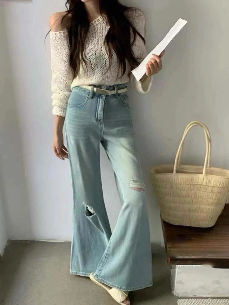 金马严选(思美乐)夏季薄款直筒微喇阔腿裤8331