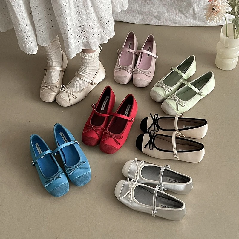 2025春秋爆款法式糖果色软底软面芭蕾风玛丽珍小单鞋