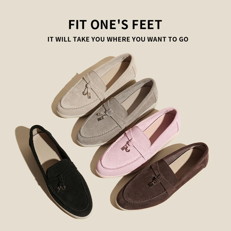 【LP乐福鞋】经典新款小众时尚休闲真皮平底舒适软底软面白底鞋女士