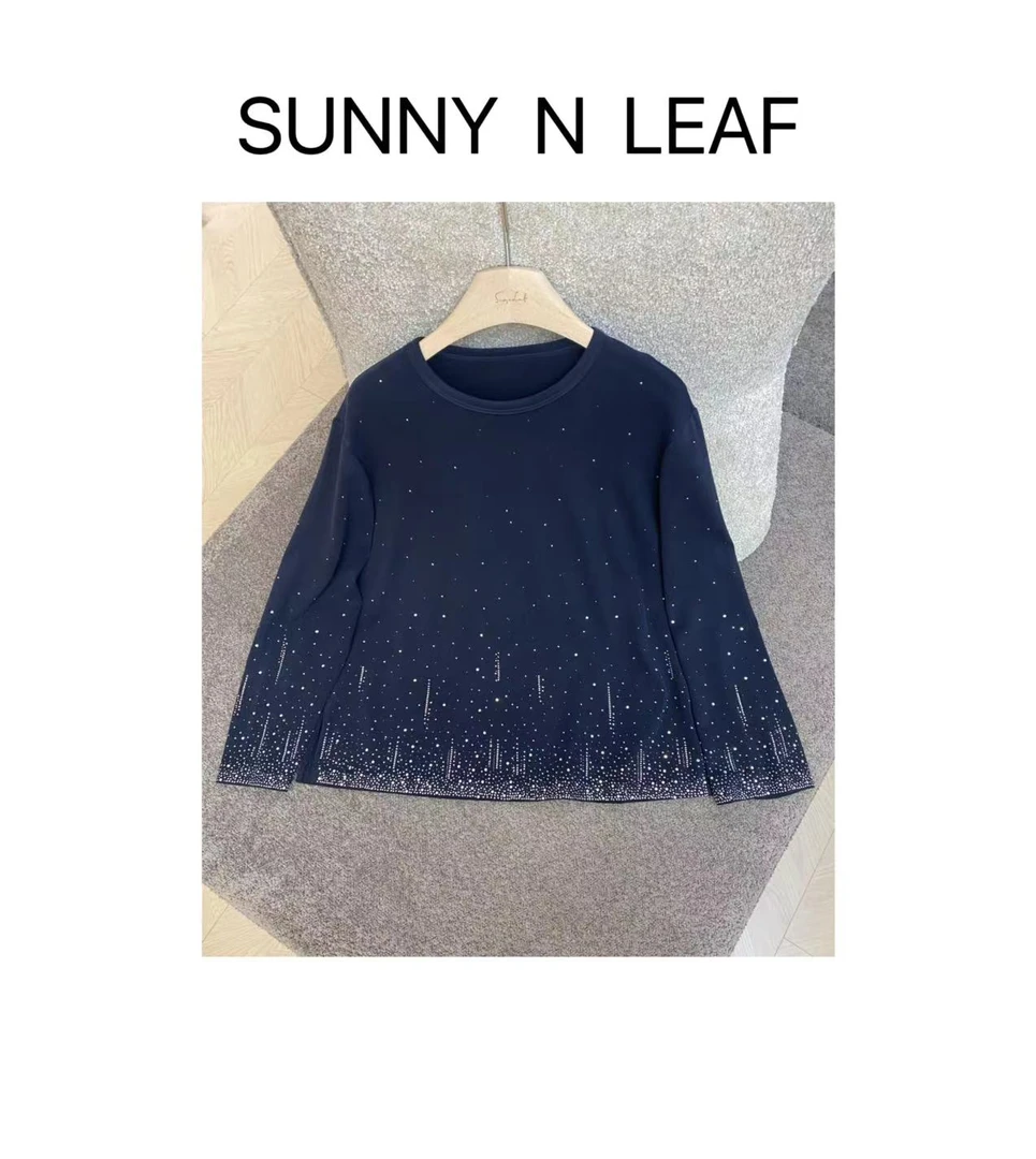 SUNNY N LEAF [欲望都市] 烫钻漫天星长袖T恤 YCXXC1052