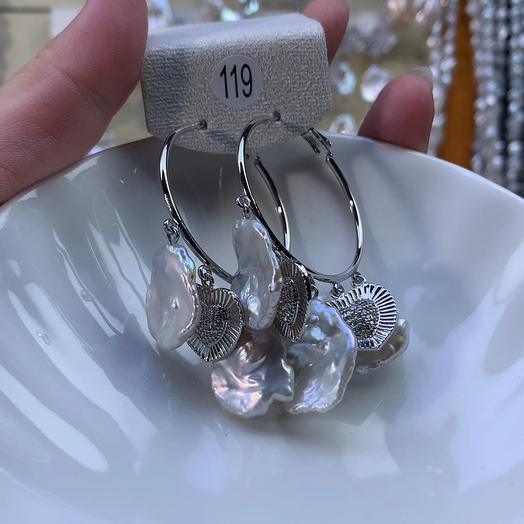 合金耳饰淡水珍珠特价119号