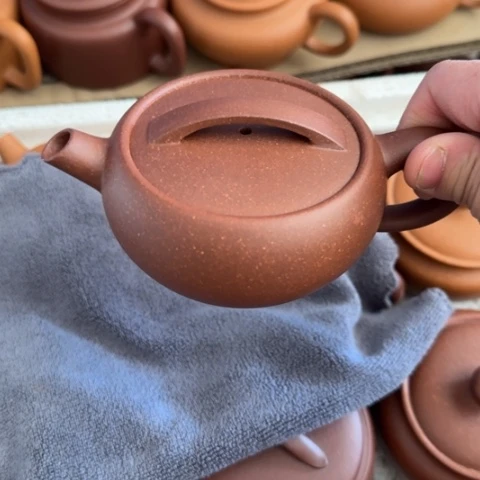 紫砂茶壶秋**梦深井紫泥180c c