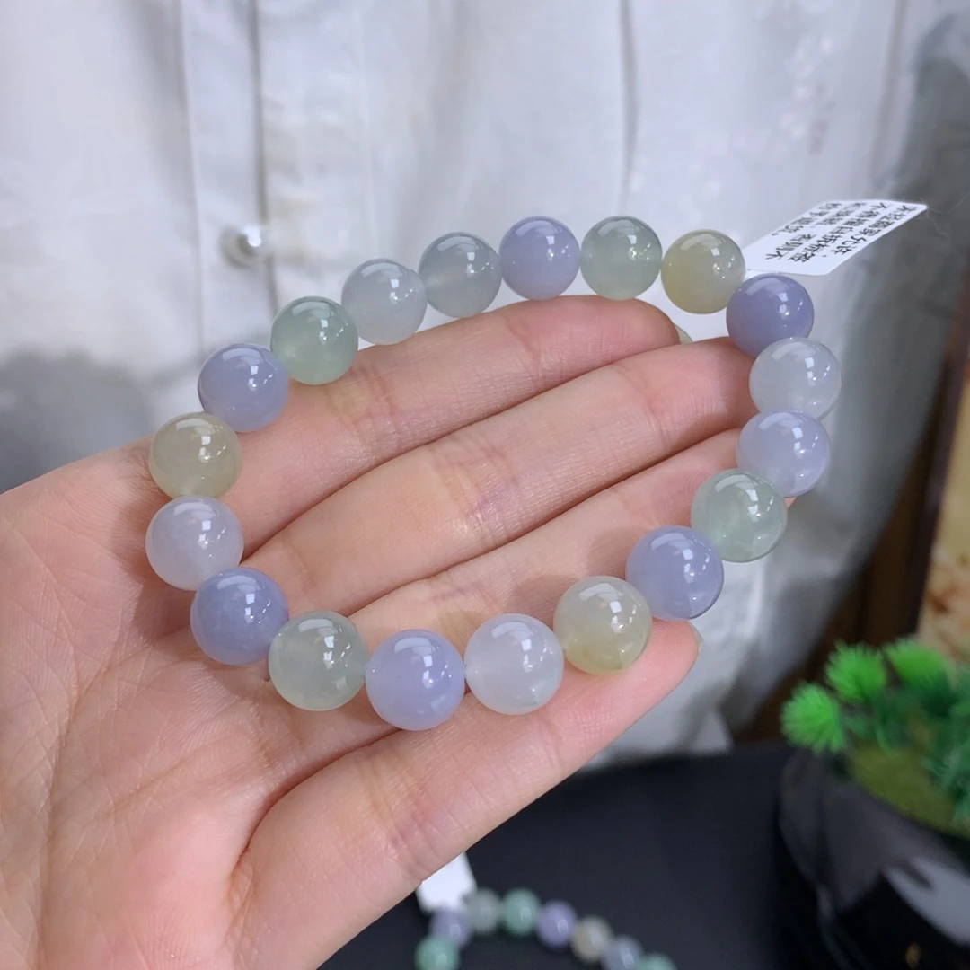 U***p未镶嵌手串翡翠卡10冰润马卡龙