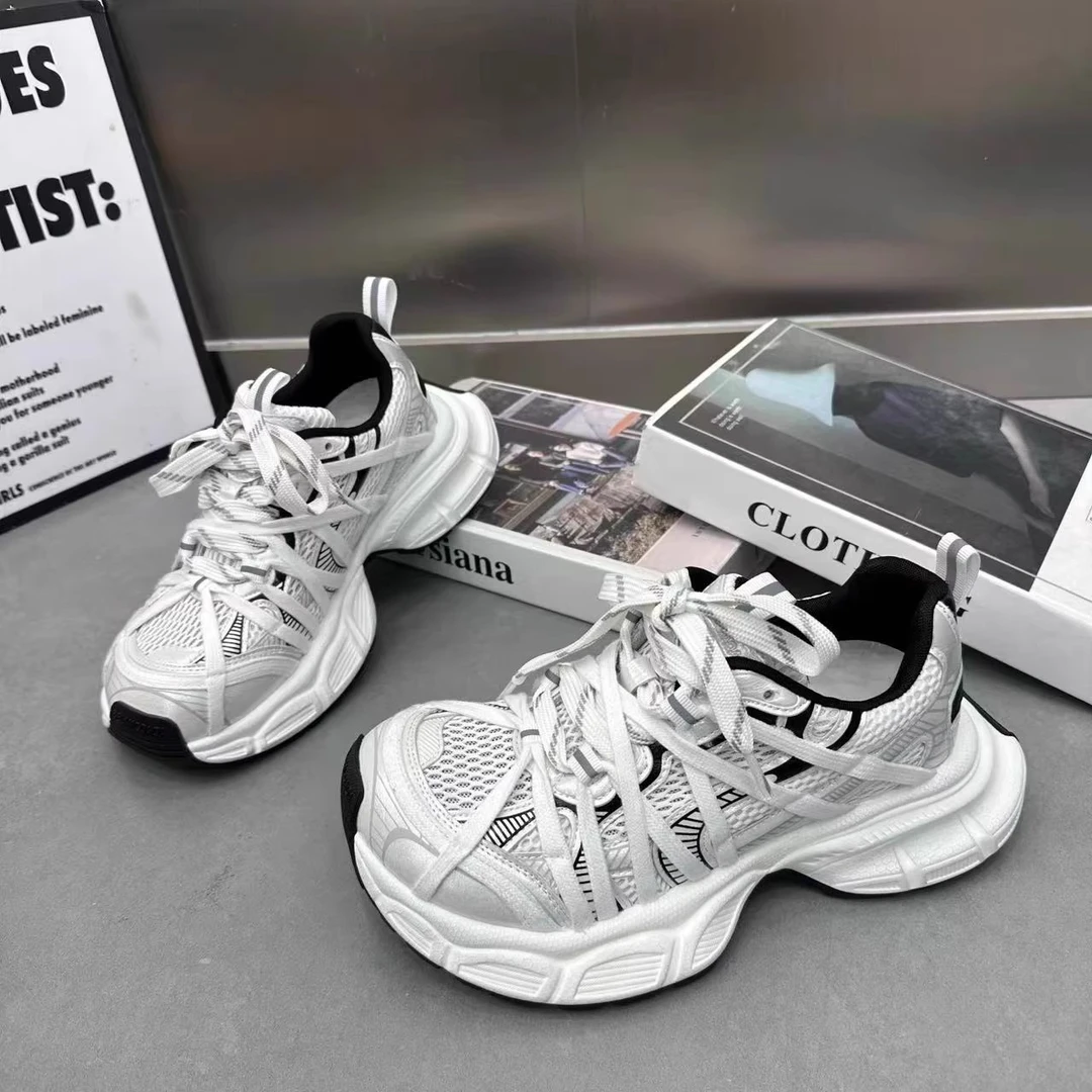 欧洲站时尚绑带老爹鞋女ins潮2025秋新款炸街透气百搭运动休闲鞋