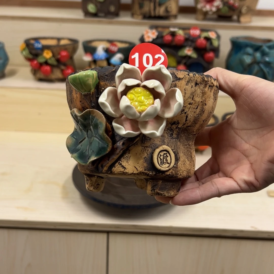 紫砂花盆102内口11.5外高10