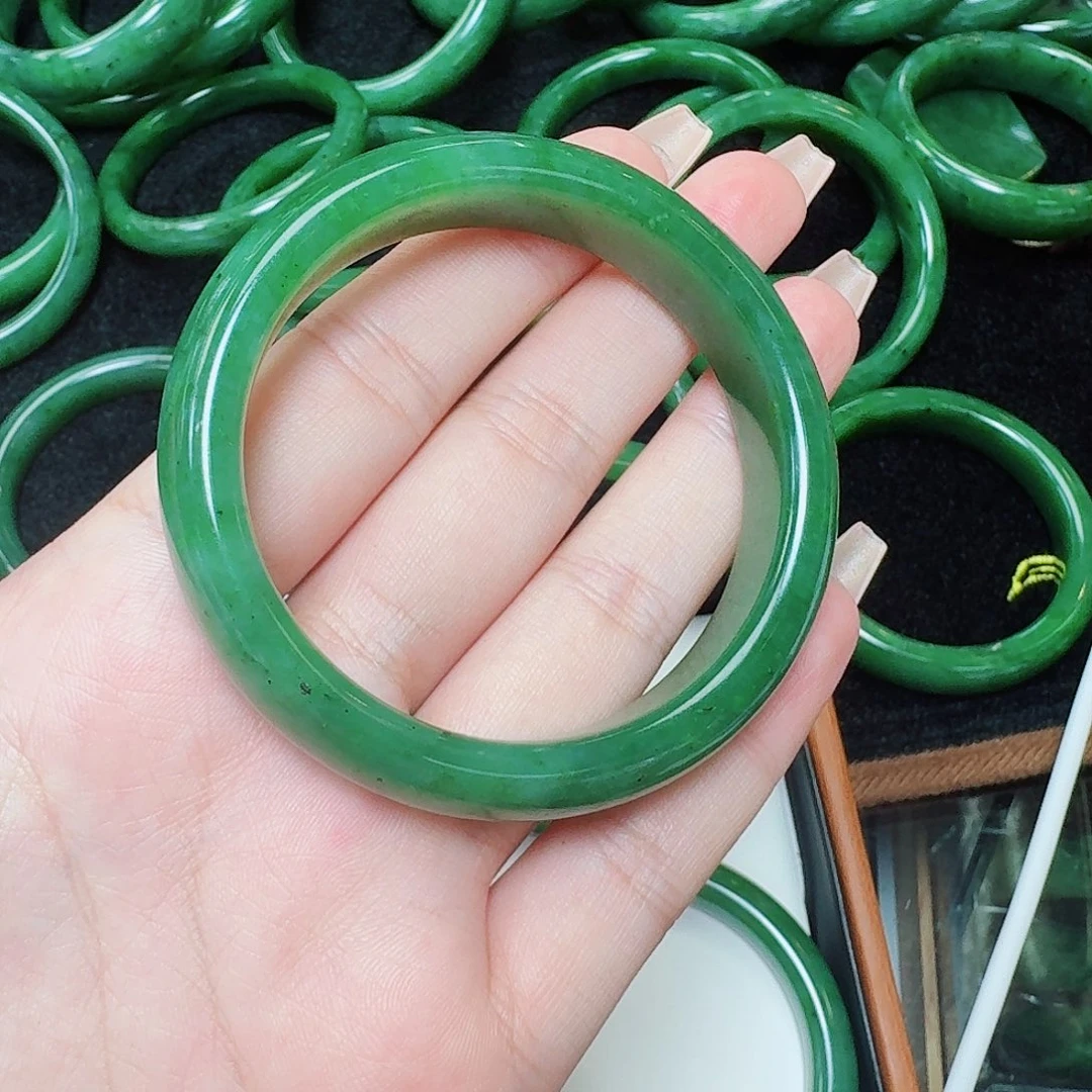 和田玉（碧玉）碧玉手镯21号未镶嵌孔*