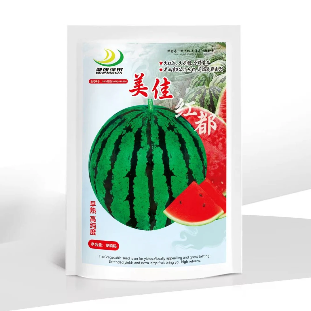 美佳红都，西瓜种子，30-33天成熟，果形圆润，小薄皮大红瓤