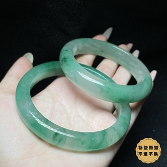 【小北珠宝】非洲翠宽条手镯圈口50-61【多样性发一件】7-
