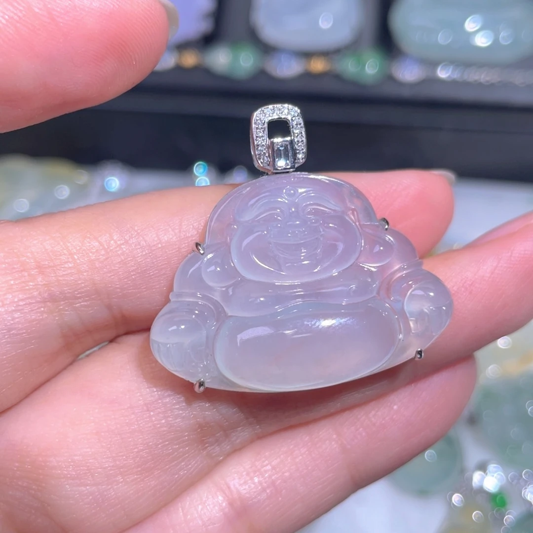 颈饰18K金镶嵌翡翠翡翠