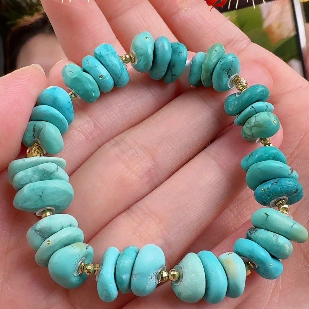 绿松石珠宝奇石18K金镶嵌