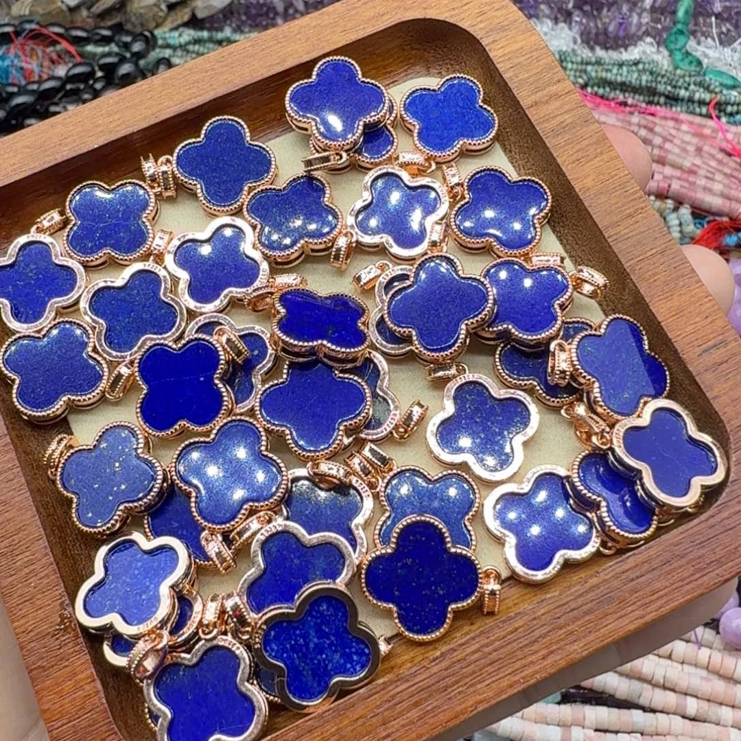 水晶珠宝半成品未镶嵌卡13×16帝王青四叶草一颗