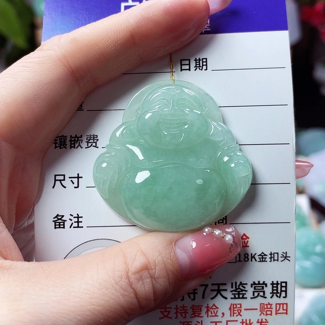 翡翠未镶嵌颈饰佛公42