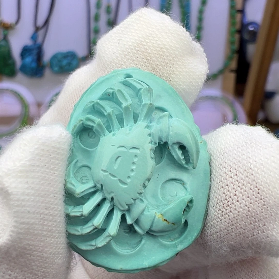 绿松石蓝料吊坠21.6mm兰