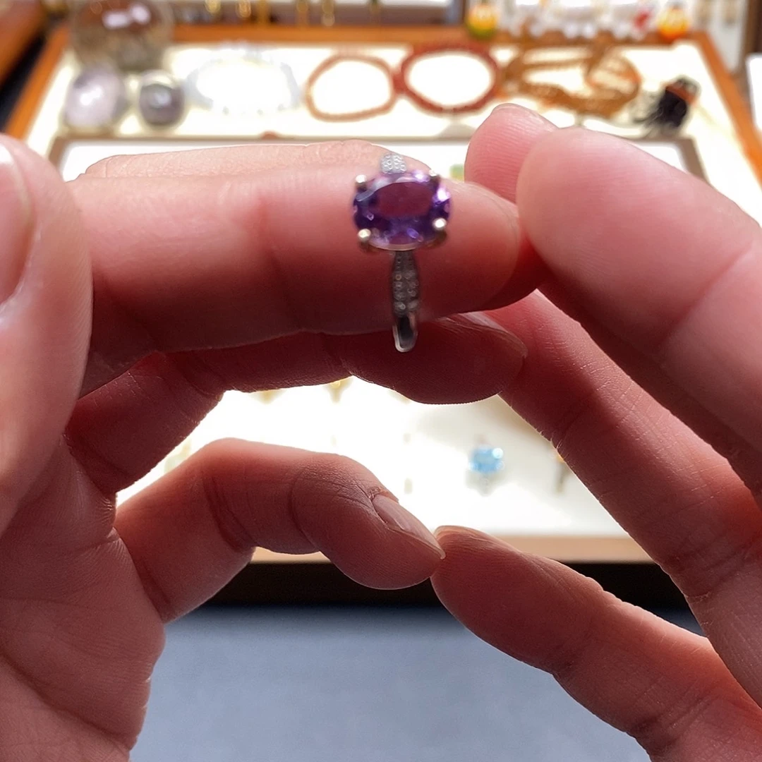 和田玉戒指银S925镶嵌