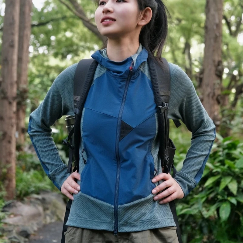 歪脖系列】情侣夏季城市户外通勤男女设计三角连帽长袖外套C1414