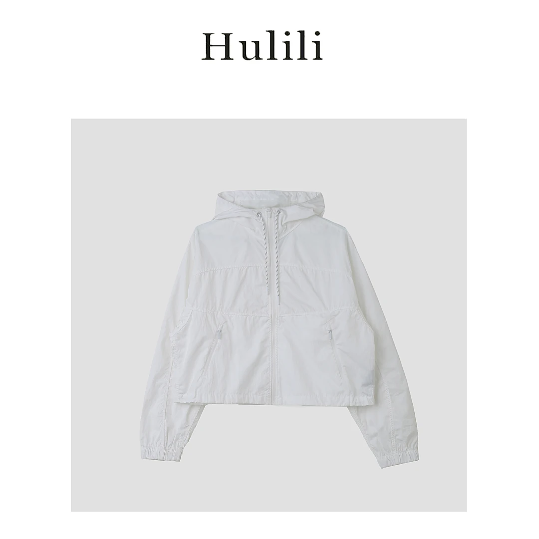 【Li·Li】2025春夏新款运动休闲防风短款冲锋衣连帽薄外套【31532】