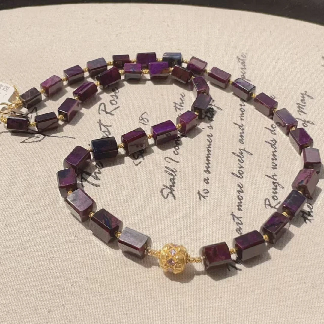 南非舒俱来帝王紫四棱珠项链18k/40cm（堇瑾）AZB8411