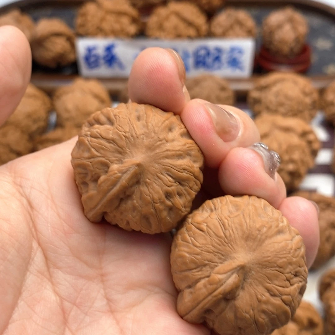 【闪购商品】文玩核桃把件33尺平谷元宝一帆