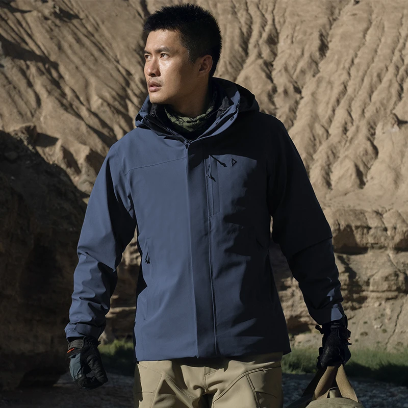 【龙牙】隐沧单层冲锋衣无内胆暗夜蓝秋冬户外运动休闲百搭外套男士